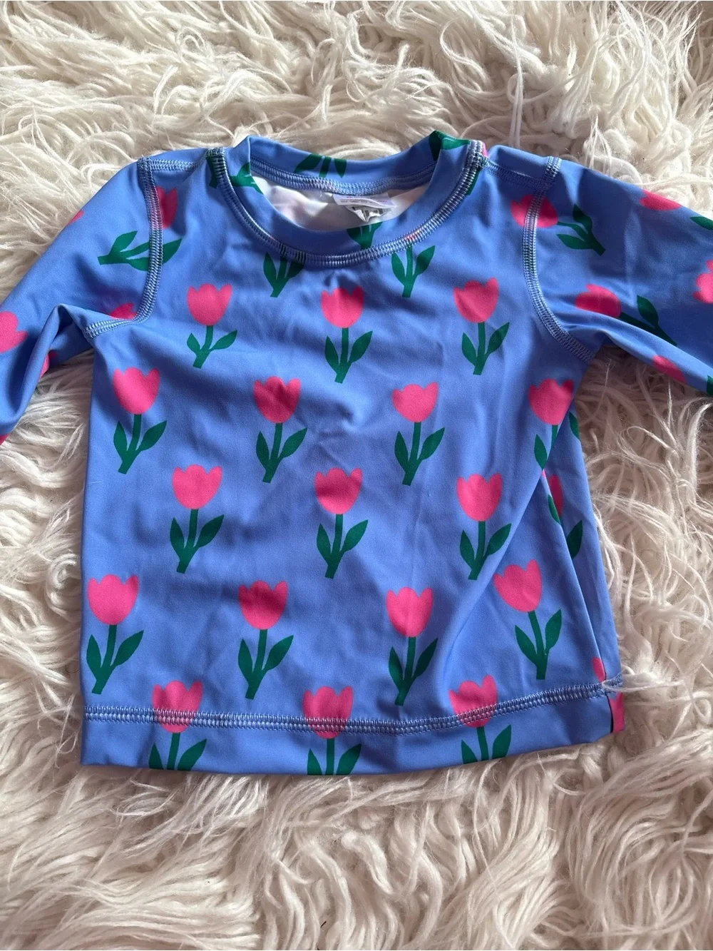 Hanna Andersson Girls Tulip Print Long Sleeve Rash Guard - Size 2T